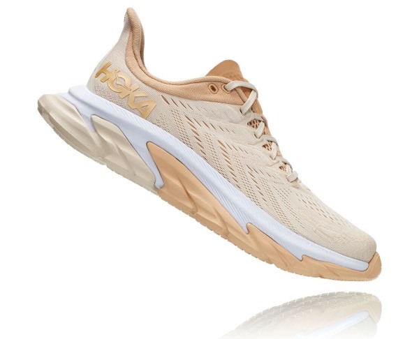 Hoka One One Clifton Edge Womens UK - Beige Road Running Shoes - LRPDK8014